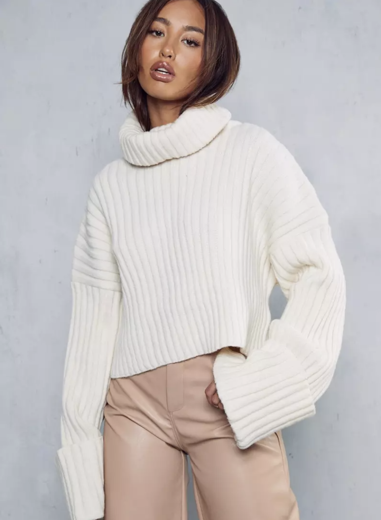 ribbed roll neck sweater